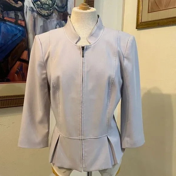 WHBM Women's Lilac Zip Front Jacket Size 12 - Picture 4 of 11